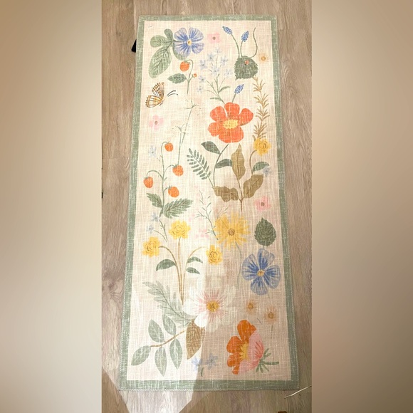 NWT Rifle Paper Co x Loloi runner rug 2x5, Floral Strawberry Fields pattern - Picture 1 of 4